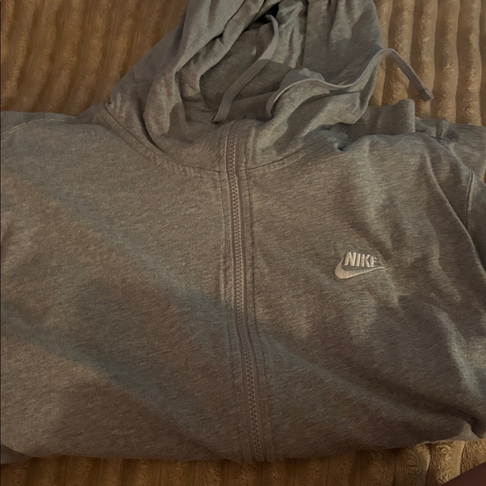 Nike Heather Gray Full-Zip Hoodie